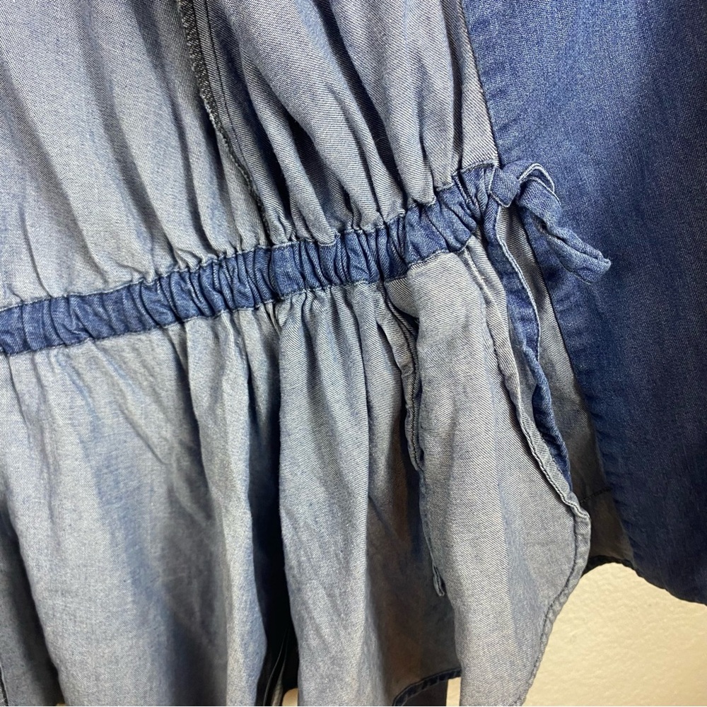 Urban Outfitters Silence + Noise Med Kirra Swing Chambray Denim Waterfall Jacket - Picture 5 of 7